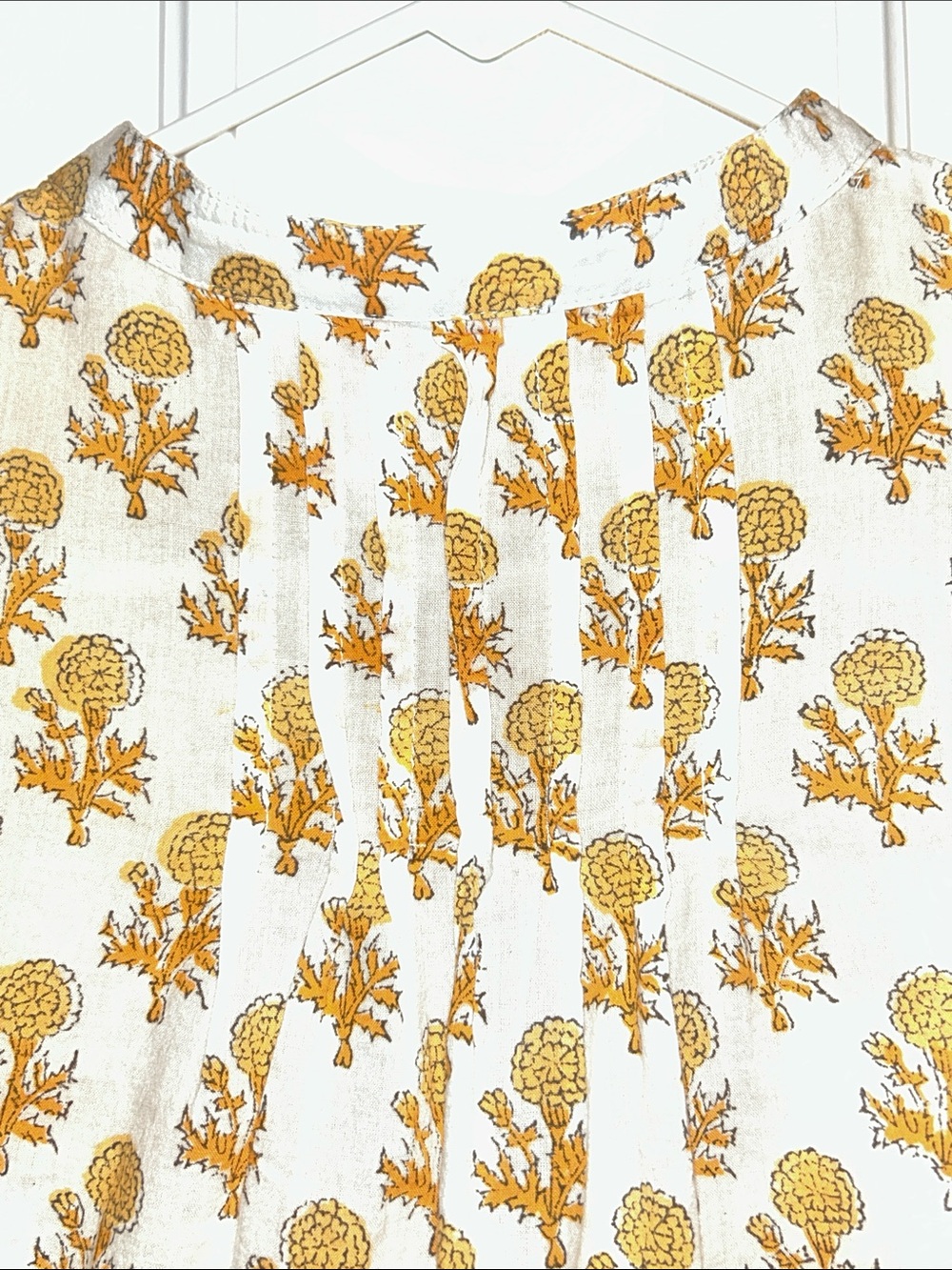 Emerson Fry Little Marigolds Mandarin Collar Organic Top - Picture 11 of 14